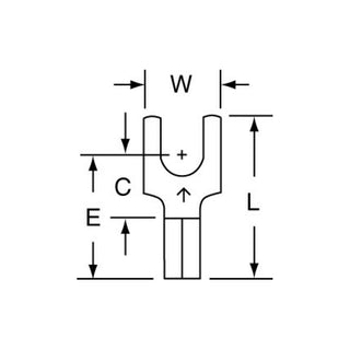 3M Non-Insulated Butted Seam Block Fork Terminal, BS-31-8