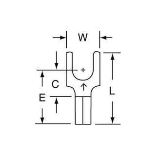 3M Non-Insulated Butted Seam Block Fork Terminal, BS-31-10