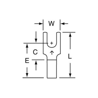 3M Non-Insulated Brazed Seam Block Fork Terminal, BS-31-6-W