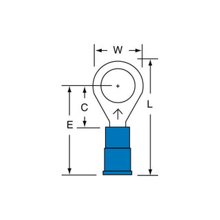 3M Vinyl Insulated Butted Seam Ring Tongue Terminal 12-56S-P