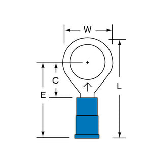 3M Vinyl Insulated Butted Seam Ring Tongue Terminal 12-38-P