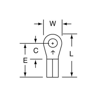 3M Non-Insulated Butted Seam Ring Tongue Terminal 12-4S, Max. Temp. 347°F