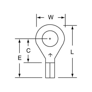 3M Non-Insulated Butted Seam Ring Tongue Terminal 12-14S, Max. Temp.347 °F