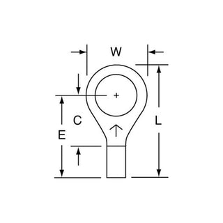 3M Non-Insulated Butted Seam Ring Tongue Terminal 12-56S, Max. Temp.347 °F