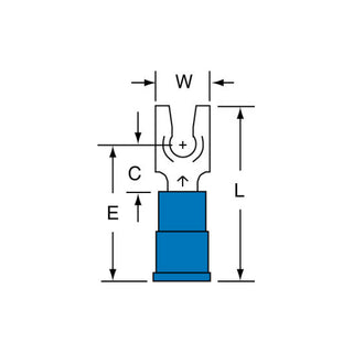 3M Vinyl Insulated Butted Seam Fork Terminal 32-6-P