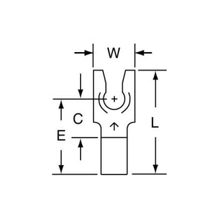 3M Non-Insulated Brazed Seam Fork Terminal 32-6-W