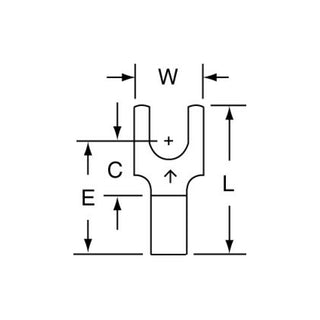 3M Non-Insulated Brazed Seam Fork Terminal 32-8-W