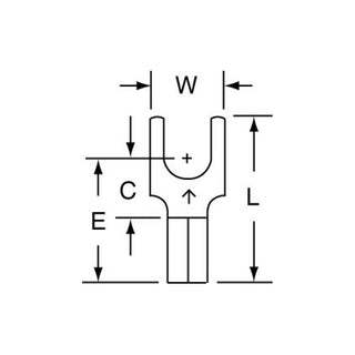 3M Non-Insulated Butted Seam Block Fork Terminal BS-32-10