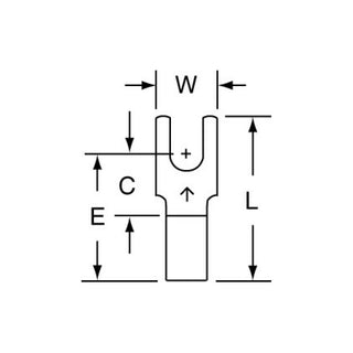 3M Non-Insulated Brazed Seam Block Fork Terminal BS-32-6S-W