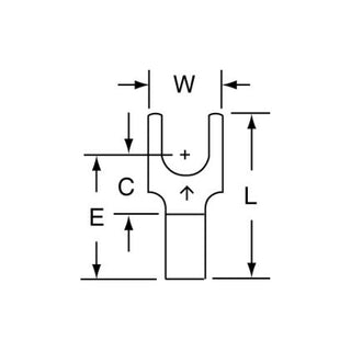 3M Non-Insulated Brazed Seam Block Fork Terminal BS-32-10-W