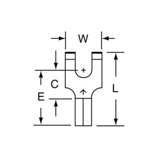 3M Non-Insulated Butted Seam Flanged Block Fork Terminal BS-22-6