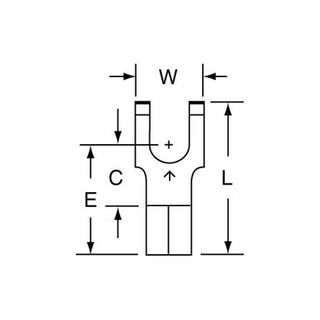 3M Non-Insulated Butted Seam Flanged Block Fork Terminal BS-22-10