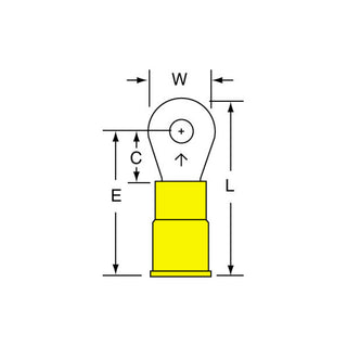 3M Vinyl Insulated Butted Seam Ring Tongue Terminal 13-6S-P