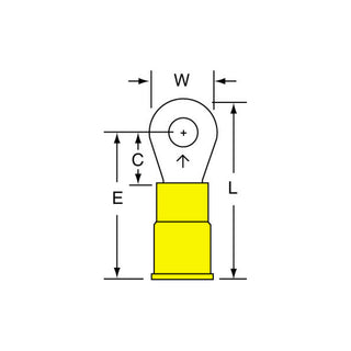 3M Vinyl Insulated Butted Seam Ring Tongue Terminal 13-8S-P