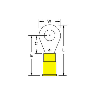 3M Vinyl Insulated Butted Seam Ring Tongue Terminal 13-14S-P