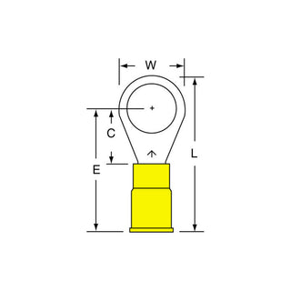 3M Vinyl Insulated Butted Seam Ring Tongue Terminal 13-38S-P