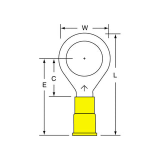 3M Vinyl Insulated Butted Seam Ring Tongue Terminal 13-500-P