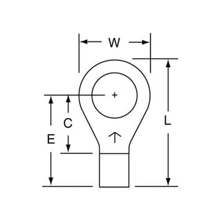 3M Non-Insulated Butted Seam Ring Tongue Terminal 13-38, Max. Temp. 347°F