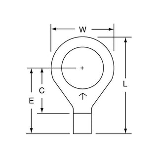 3M Non-Insulated Butted Seam Ring Tongue Terminal 13-500, Max. Temp.347 °F