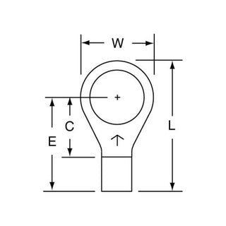 3M Non-Insulated Brazed Seam Ring Tongue Terminal 13-56S-W, Max. Temp.347 °F