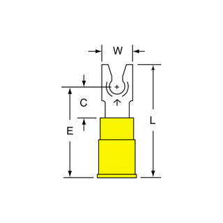 3M Vinyl Insulated Butted Seam Fork Terminal 33-6-P