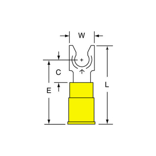 3M Vinyl Insulated Butted Seam Fork Terminal 33-10-P