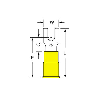 3M Vinyl Insulated Butted Seam Block Fork Terminal BS-33-6-P