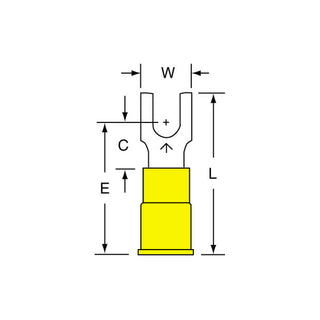 3M Vinyl Insulated Butted Seam Block Fork Terminal BS-33-8-P