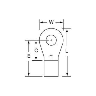 3M Non-Insulated Brazed Seam Ring Tongue Terminal 14-10S-W, Max. Temp.347 °F