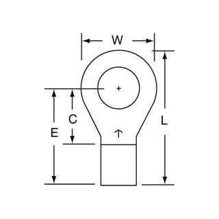 3M Non-Insulated Brazed Seam Ring Tongue Terminal 14-56-W, Max. Temp.347 °F