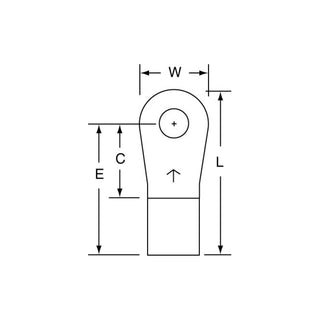 3M Non-Insulated Brazed Seam Ring Tongue Terminal 15-10S-W, Max. Temp.347 °F