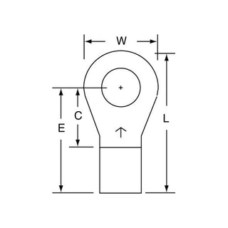 3M Non-Insulated Brazed Seam Ring Tongue Terminal 15-56-W, Max. Temp.347 °F