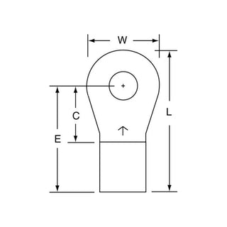 3M Non-Insulated Brazed Seam Ring Tongue Terminal 16-14-W, Max. Temp.347 °F