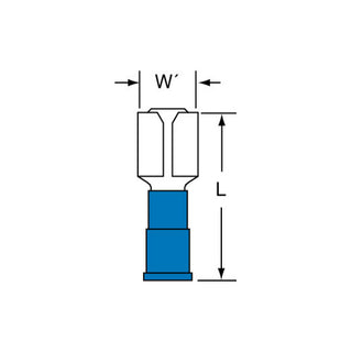 3M Vinyl Insulated Butted Seam Female Disconnect, 72F-250-32-P