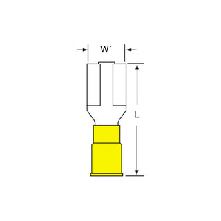 3M Vinyl Insulated Butted Seam Female Disconnect, 73F-375-50-P