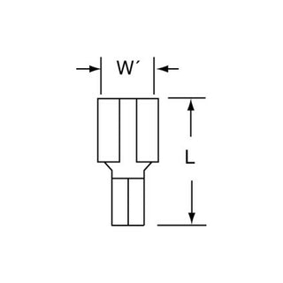 3M Non-Insulated Butted Seam Female Disconnect, 72F-250-32, Max. Temp.347 °F