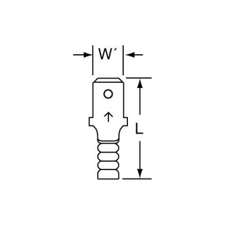 3M Non-Insulated Butted Seam Male Disconnect, 72M-187-20, Max. Temp.347 °F