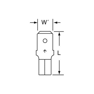 3M Non-Insulated Butted Seam Male Disconnect, 73M-250-32, Max. Temp.347 °F