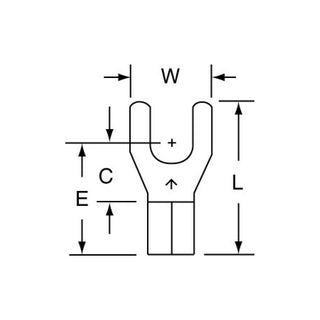 3M High Temperature Butted Seam Fork Terminal, HT-33-10