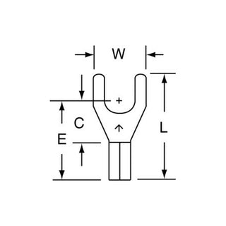 3M High Temperature Butted Seam Fork Terminal, HT-31-10