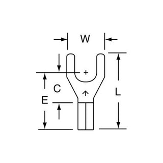 3M High Temperature Butted Seam Fork Terminal, HT-32-10