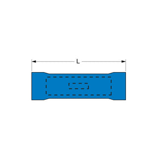 3M Vinyl Insulated Brazed Seam Butt Connector, 65-WP, Max. Temp. -40 to221 °F