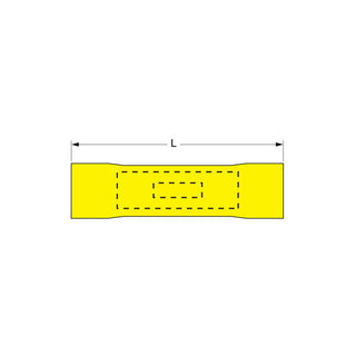 3M Vinyl Insulated Brazed Seam Butt Connector, 66-WP, Max. Temp. -40 to221 °F