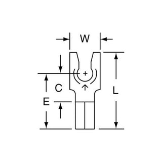 3M Non-Insulated Butted Seam Locking Fork Terminal, SS-32-6