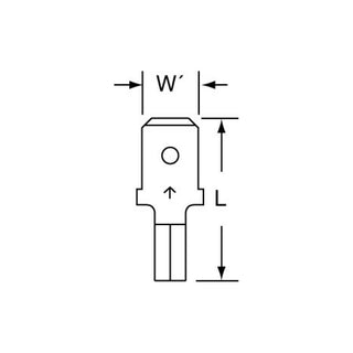 3M Non-Insulated Butted Seam Male Disconnect, 71M-250-32, Max. Temp.347 °F