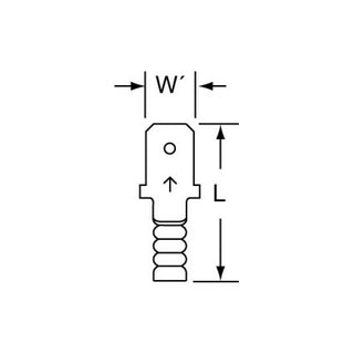 3M Non-Insulated Butted Seam Male Disconnect, 71M-187-20, Max. Temp.347 °F