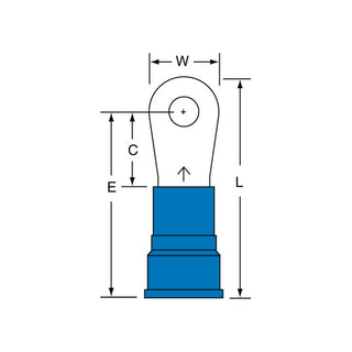 3M Nylon Insulated Brazed Seam Ring Tongue Terminal, 15-10S-WN