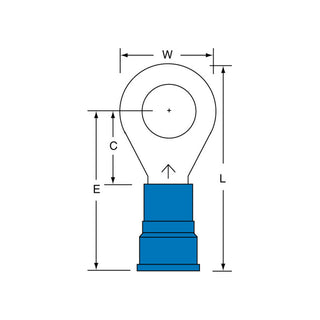 3M Nylon Insulated Brazed Seam Ring Tongue Terminal, 15-500S-WN