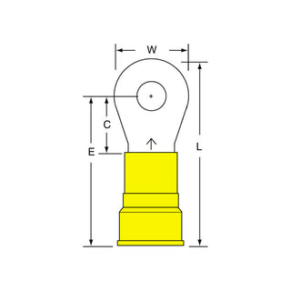 3M Nylon Insulated Brazed Seam Ring Tongue Terminal, 16-14-WN