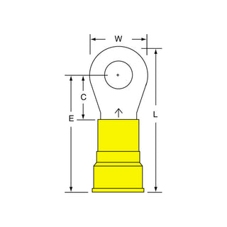 3M Nylon Insulated Brazed Seam Ring Tongue Terminal, 16-56-WN